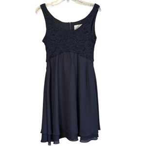 JS Collections Womens Sz 12 Navy Blue Sleeveless Lace Top Dress Canada